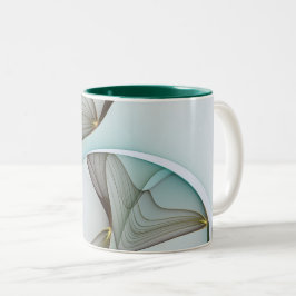 Taza Bicolor Resumen Elegancia dorada turquesa moderna