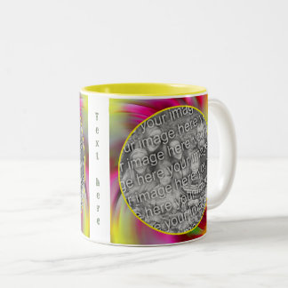 Taza Bicolor Resumen Marco De Swirls De Color Colorido Añadir L