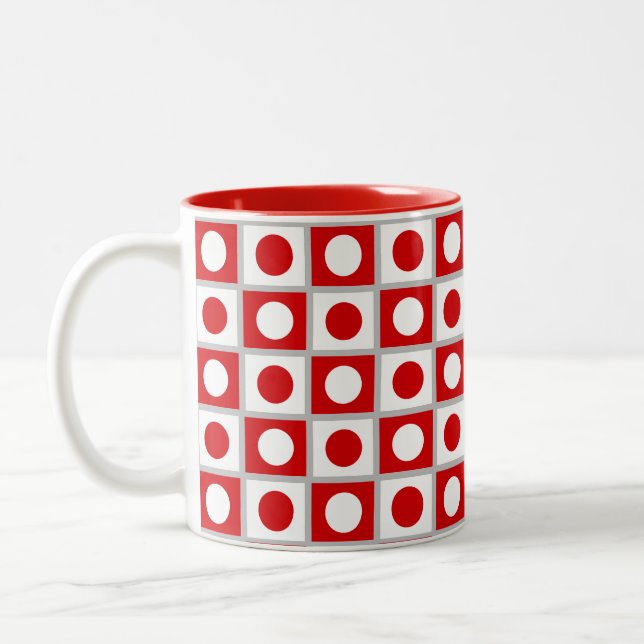 Taza Bicolor Resumen moderno café rojo y blanco (Izquierda)