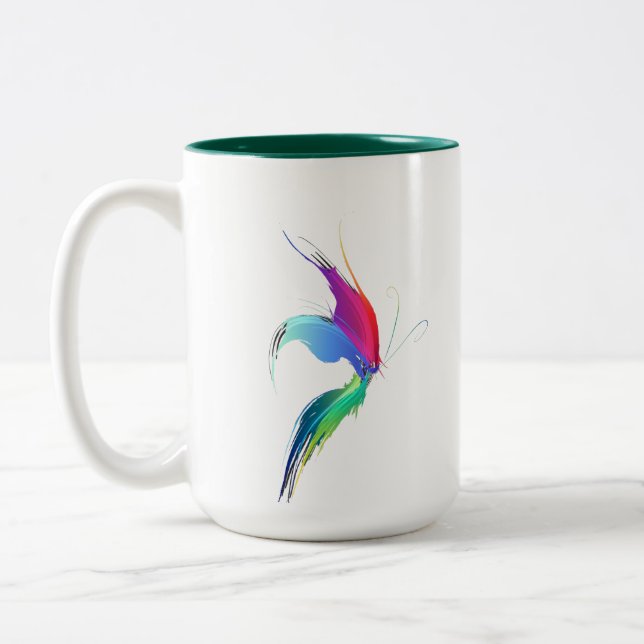 Taza Bicolor Resumen Paint Splatt Butterfly (Izquierda)