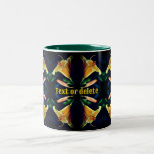Taza Bicolor Resumen personalizado de la flor amarilla