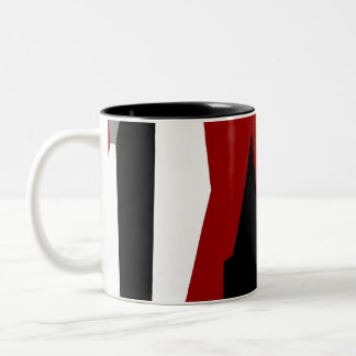 Taza Bicolor Resumen rojo en blanco y negro  