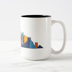 Taza Bicolor Resumen Vector de línea aérea urbana