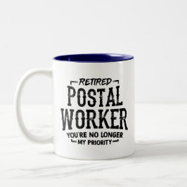 Taza Bicolor Retiro de trabajador postal Mailman Funny