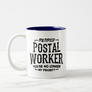 Taza Bicolor Retiro de trabajador postal Mailman Funny