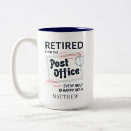 Taza Bicolor Retiro de trabajador postal Mailman personalizado