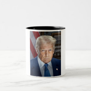 Taza Bicolor Retrato de Donald Trump, presidente de Estados Uni