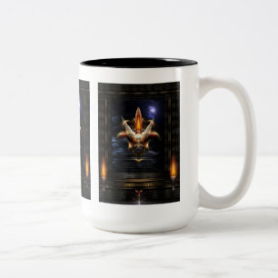 Taza Bicolor Retrato de fuego de la antorcha de Akrellian