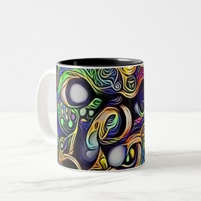 Taza Bicolor Retrato de hombre abstracto (Anverso izquierdo)