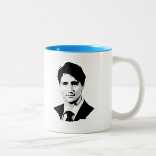 Taza Bicolor Retrato de Justin Trudeau