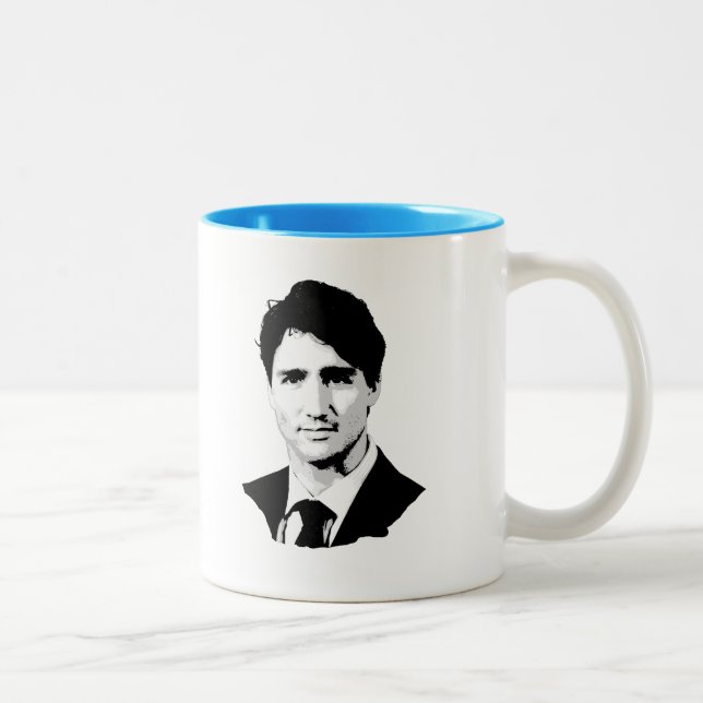 Taza Bicolor Retrato de Justin Trudeau (Derecha)