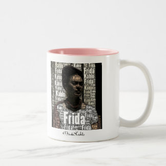 Taza Bicolor Retrato de letras de Frida Kahlo