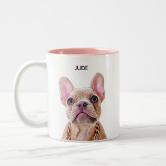 Taza Bicolor Retrato de mascota con acuarela personalizada | Fr