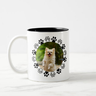 Taza Bicolor retrato de perro canino personalizable 