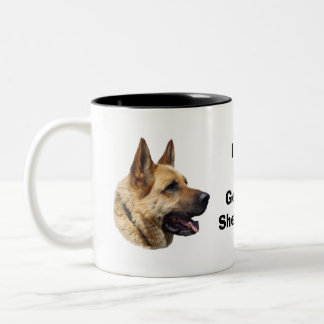 Taza Bicolor Retrato de perro pastor alsaciano alemán