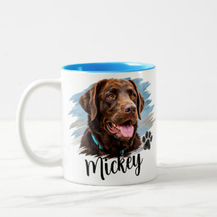 Taza Bicolor Retrato de Perro Personalizado