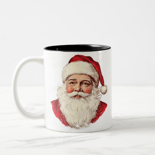 Taza Bicolor Retrato de Santa Claus (Izquierda)
