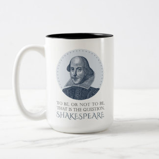 Taza Bicolor Retrato de Shakespeare con ser o no ser citado