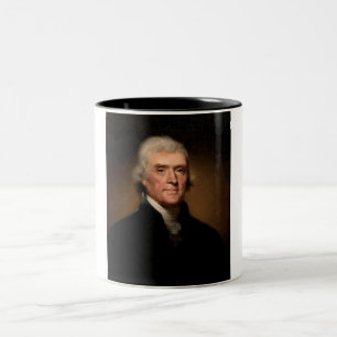 Taza Bicolor Retrato de Thomas Jefferson (por Rembrandt Peale)