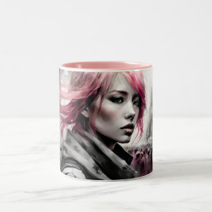 Taza Bicolor retrato de una mujer
