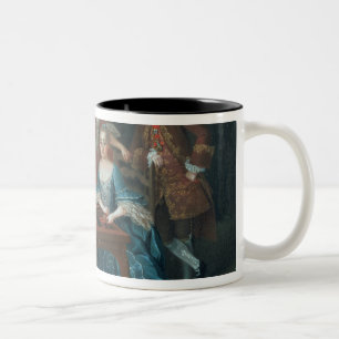 Taza Bicolor Retrato del grupo de jugar de la familia de