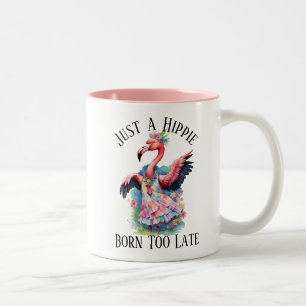 Taza Bicolor Retro 70 Flor hippie niño Funny Flamingo