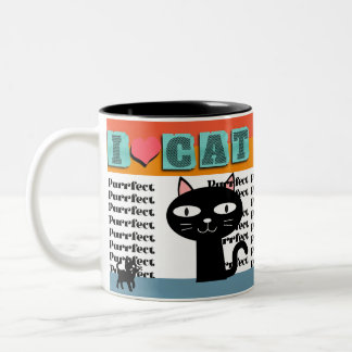 Taza Bicolor Retro Cat Lover Graphic
