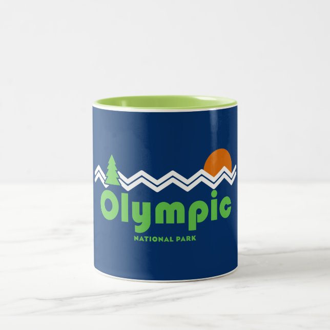 Taza Bicolor Retro del Parque Nacional Olímpico (Centro)