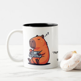 Taza Bicolor Retro Gamer Capybara Mug – Old School Vibes