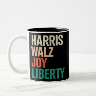 Taza Bicolor Retro Harris Waltz 2024 Harris Walz Joy Liberty