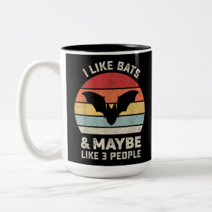 Taza Bicolor Retro Me Gusta El Ventilador De Regalo De Bats Shi