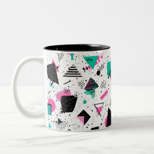 Taza Bicolor Retro Memphis Geometric Pattern