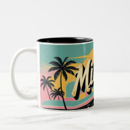 Taza Bicolor Retro Miami Sunshine