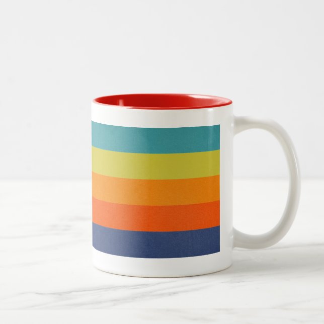 Taza Bicolor Retro Mod Beach Stripes (Derecha)