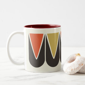 Taza Bicolor Retro Mod Ski Graphic Mug Brown Yellow Naranja