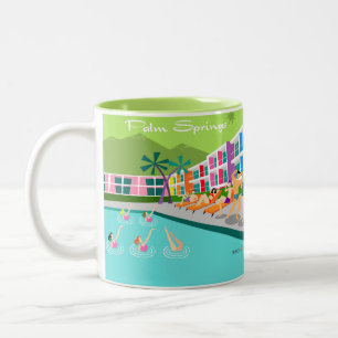 Taza Bicolor Retro Palm Springs Hotel Mug