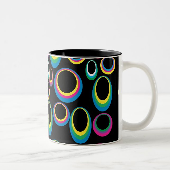 Taza Bicolor Retro Rainbow Ovals Mug (Derecha)