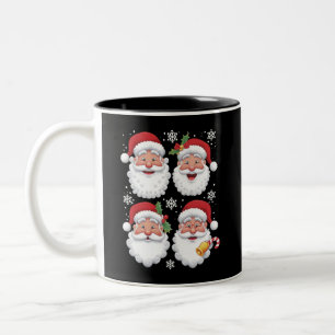 Taza Bicolor Retro Santa Christma Gift Xmas Familia Matemática