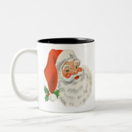 Taza Bicolor Retro Santa Festividad Clásica