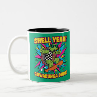 Taza Bicolor Retro Skateboarding Turno Mug - Funny Shell Sí