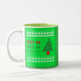 Taza Bicolor Reúnete conmigo bajo el mistletoe