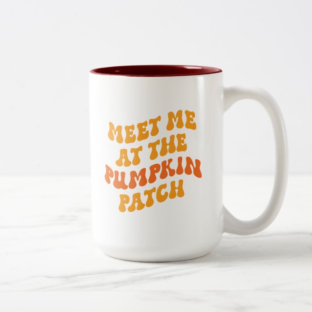 Taza Bicolor Reúnete conmigo en el parche de calabaza (Derecha)