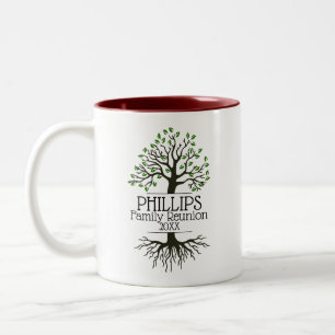 Taza Bicolor Reunión de la familia de los árboles de la famil