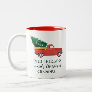 Taza Bicolor Reunión Familiar de Navidad Abuelo Personalizado F