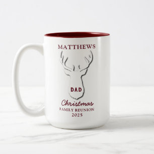 Taza Bicolor Reunión Familiar de Navidad Personalizada Papá