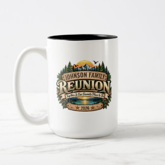 Taza Bicolor Reunión Familiar Personalizada Lago de Montaña Rús