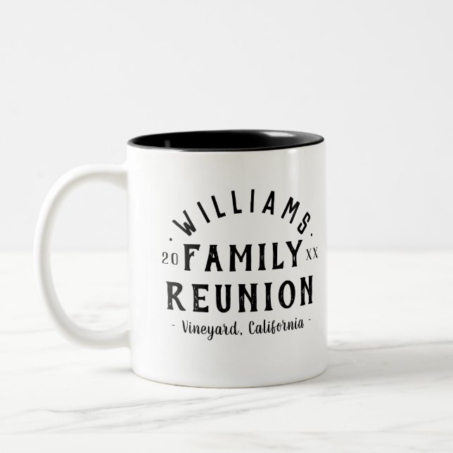 Taza Bicolor Reunión familiar personalizada moderna (Izquierda)