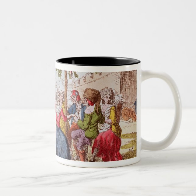 Taza Bicolor Revolucionarios franceses que bailan el carmagnole (Derecha)