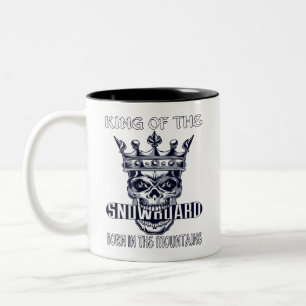 Taza Bicolor Rey Del Snowboard Nacido En Las Montañas