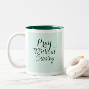 Taza Bicolor Reza la Biblia contra la luz de la oración cristia